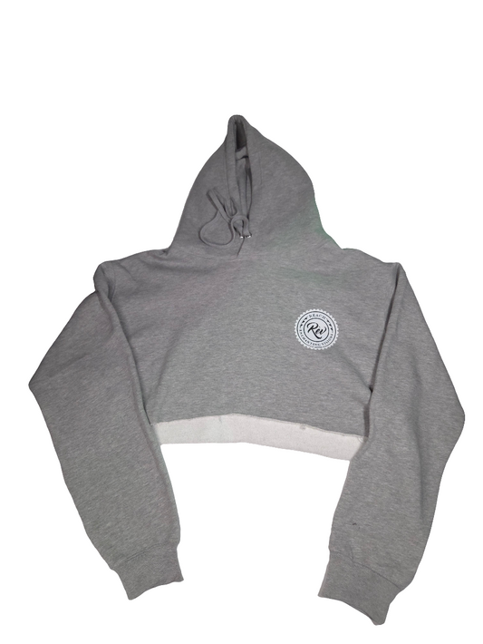 "DREAM" Grey Fleece Crop top hoodie.