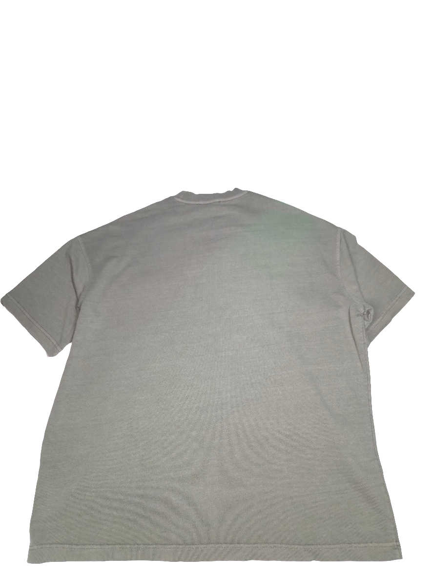 10 OZ  "DREAM" Gray Oversized Garment Dye French Terry Distressed T-Shirt